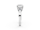 White gold Three-Stone Asscher Cut Solitaire Ring with Prong Setting_5
