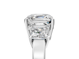 White gold Three-Stone Asscher Cut Solitaire Ring with Prong Setting_8