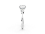 White gold Three-Stone Asscher Diamond Ring with Pear Side Stones in Four-Prong Setting_31