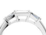 White gold Three-Stone Baguette Cut Channel Set Diamond Band_16