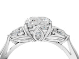 White gold Three-Stone Cushion Cut Brilliant Diamond Solitaire Ring with Tapered Band and Four-Prong Setting_17