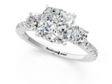 White gold Three-Stone Cushion Cut Cut Diamond Pavé Band with Prong Setting_20