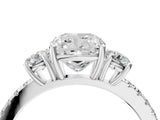 White gold Three-Stone Cushion Cut Cut Diamond Pavé Band with Prong Setting_23