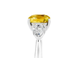 White gold Three-Stone Cushion Cut Cut Diamond Ring with Pear Side Stones in Four-Prong Setting_5