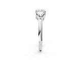 White gold Three-Stone Cushion Cut Cut Diamond Ring with Trillion Side Stones and Four-Prong Setting_17