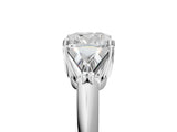 White gold Three-Stone Cushion Cut Cut Diamond Ring with Trillion Side Stones and Four-Prong Setting_20