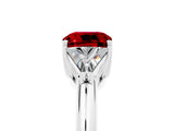 White gold Three-Stone Cushion Cut Cut Diamond Ring with Trillion Side Stones and Four-Prong Setting_5