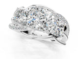 White gold Three-Stone Cushion Cut Cut Diamond Split Shank Prong Set Ring_8