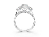 White gold Three-Stone Cushion Cut Diamond Braided Band Ring with Four-Prong Setting_54