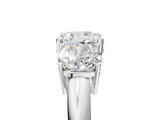 White gold Three-Stone Cushion Cut Diamond Engagement Ring with Prong Setting on a White Gold Band_11