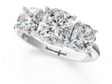 White gold Three-Stone Cushion Cut Diamond Engagement Ring with Prong Setting on a White Gold Band_7