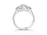 White gold Three-Stone Cushion Cut Diamond Engagement Ring with Prong Setting_10