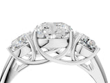 White gold Three-Stone Cushion Cut Diamond Engagement Ring with Prong Setting_11