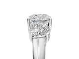 White gold Three-Stone Cushion Cut Diamond Engagement Ring with Prong Setting_12