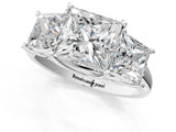 White gold Three-Stone Cushion Cut Diamond Engagement Ring with Prong Setting_46