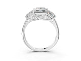 White gold Three-Stone Cushion Cut Diamond Engagement Ring with Prong Setting_48