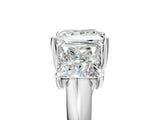 14K White Gold Three-Stone 2.03 Carat G VVS2 Princess Diamond Engagement Ring with Prong Setting