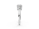 White gold Three-Stone Cushion Cut Diamond Engagement Ring with Prong Setting_9