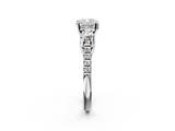 White gold Three-Stone Cushion Cut Diamond Pavé Band with Four-Prong Setting_51