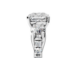 White gold Three-Stone Cushion Cut Diamond Pavé Band with Four-Prong Setting_54