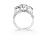 White gold Three-Stone Cushion Cut Diamond Ring with Channel-Set Band and Four-Prong Setting_72
