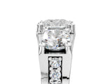 White gold Three-Stone Cushion Cut Diamond Ring with Channel-Set Band and Four-Prong Setting_74
