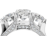 White gold Three-Stone Cushion Cut Diamond Ring with Channel-Set Band and Four-Prong Setting_74