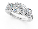White gold Three-Stone Cushion Cut Diamond Ring with Channel-Set Band and Four-Prong Setting_89