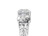 White gold Three-Stone Cushion Cut Diamond Ring with Channel-Set Band and Prong Setting_11
