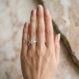 White gold Three-Stone Cushion Cut Diamond Ring with Channel-Set Band and Prong Setting_18