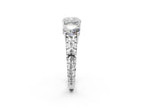 White gold Three-Stone Cushion Cut Diamond Ring with Channel-Set Band and Prong Setting_8
