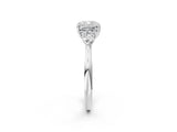 White gold Three-Stone Cushion Cut Diamond Ring with Pear  Side Stones in Four-Prong Setting_18