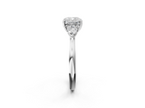 White gold Three-Stone Cushion Cut Diamond Ring with Pear Side Stones in Four-Prong Setting_199