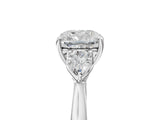White gold Three-Stone Cushion Cut Diamond Ring with Pear  Side Stones in Four-Prong Setting_21