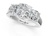 White gold Three-Stone Cushion Cut Diamond Ring with Prong Setting and Classic Band_4