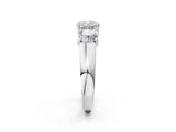 White gold Three-Stone Cushion Cut Diamond Ring with Prong Setting and Classic Band_5