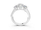 White gold Three-Stone Cushion Cut Diamond Ring with Prong Setting and Classic Band_6