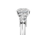White gold Three-Stone Cushion Cut Diamond Solitaire with Prong Setting and Classic Band_120