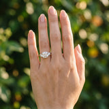 White gold Three-Stone Cushion Cut Diamond Solitaire with Prong Setting and Classic Band_13