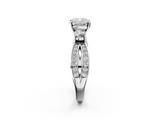 White gold Three-Stone Cushion Cut Diamond Twist Band with Prong Setting_122