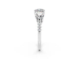 White gold Three-Stone Cushion Cut Moissanite Ring with Pavé Band and Prong Setting_14