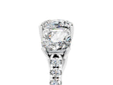 White gold Three-Stone Cushion Cut Moissanite Ring with Pavé Band and Prong Setting_17