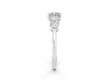White gold Three-Stone Cushion Cut Moissanite Ring with Pear Side Stones and Four-Prong Setting_2