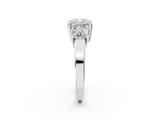 White gold Three-Stone Cushion Cut Solitaire Ring with Prong Setting_5