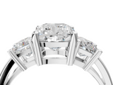 White gold Three-Stone Cushion Cut Solitaire Ring with Prong Setting_7