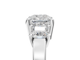 White gold Three-Stone Cushion Cut Solitaire Ring with Prong Setting_8
