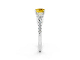White gold Three-Stone Cushion Cut Yellow Sapphire Pavé Band with Four-Prong Setting_26