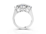 White gold Three-Stone Cushion Diamond Engagement Ring with Prong Setting on a Classic Band_6