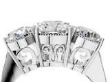 White gold Three-Stone Cushion Diamond Engagement Ring with Prong Setting on a Classic Band_7