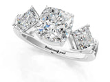White gold Three-Stone Cushion and Princess Cut Diamond Ring with Channel Band and Four-Prong Setting_29